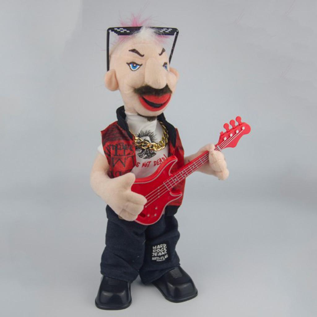 38cm Electric Plush Punk Bass Man Doll Kids Birthday Creative Toys Gifts