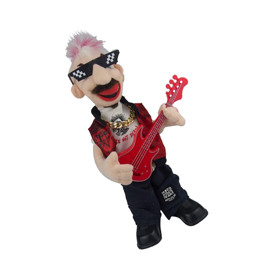 38cm Electric Plush Punk Bass Man Doll Kids Birthday Creative Toys Gifts