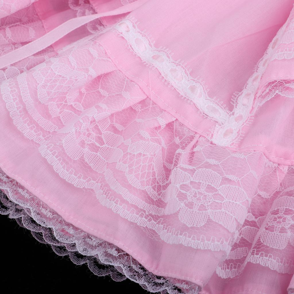 Adorable Princess Dress With Headdress For 1/3 Night Lolita Girl Dolls Pink