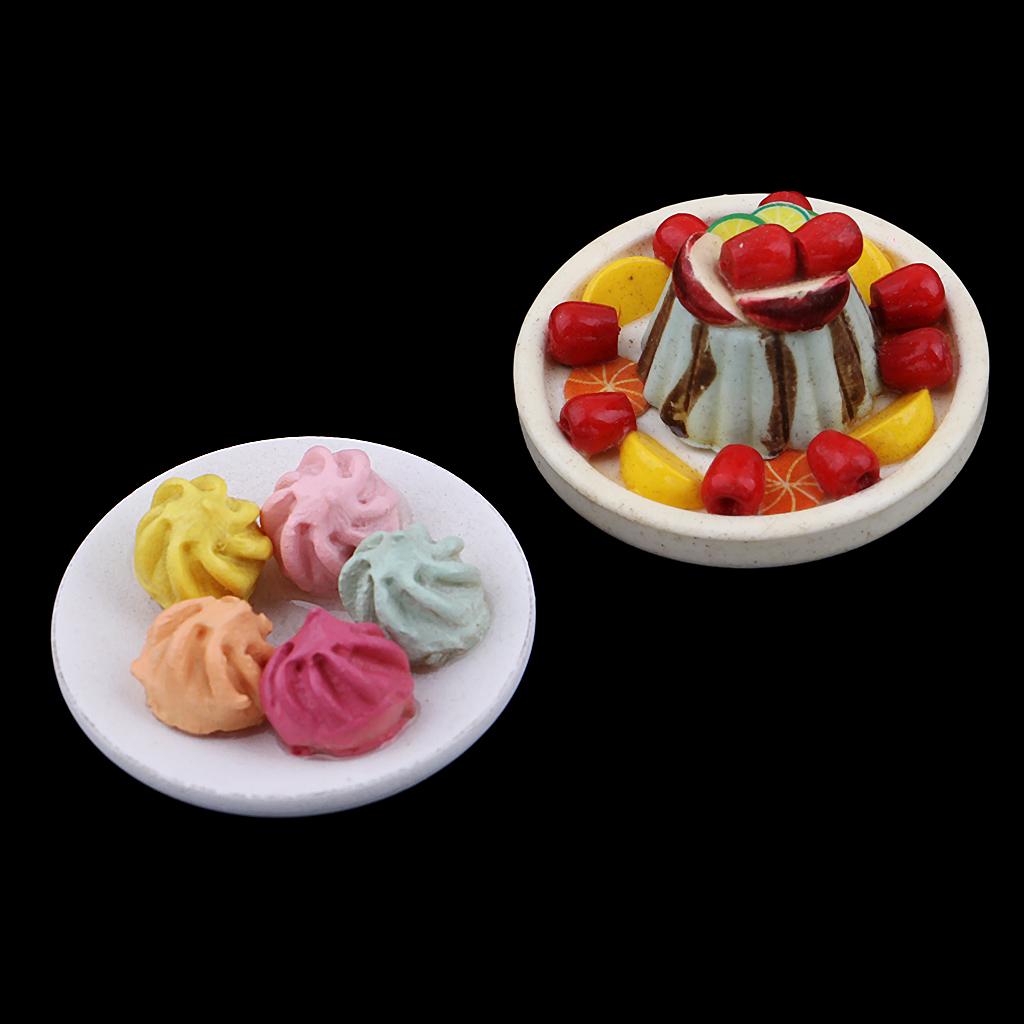 2pcs 1/12 Dollhouse Miniature Kitchen Food Set Vegetable Dumpling & Dessert