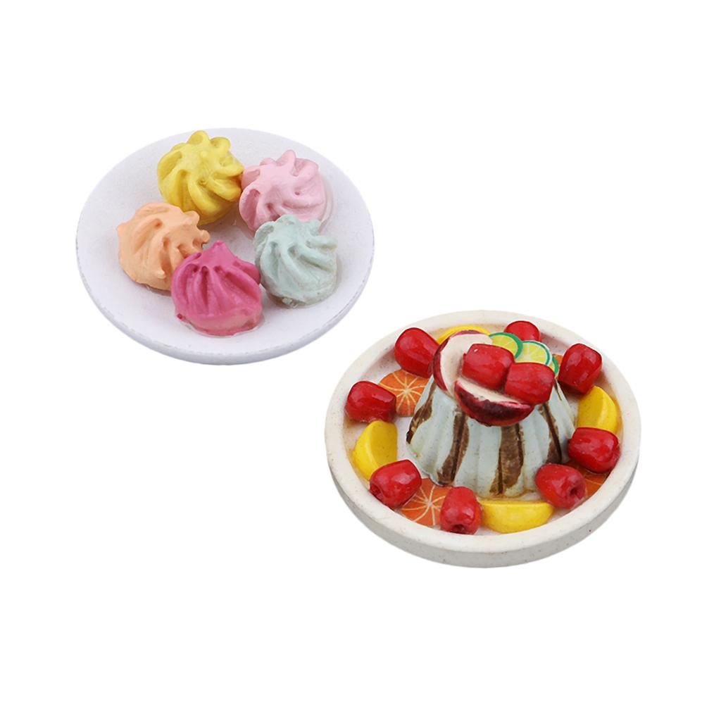 2pcs 1/12 Dollhouse Miniature Kitchen Food Set Vegetable Dumpling & Dessert