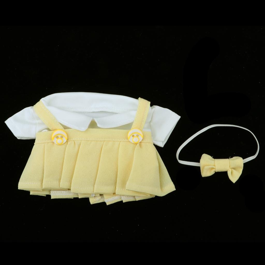 Adorable Clothes Uniform Outfit Set For 20cm Fashion Doll Accessories Yellow