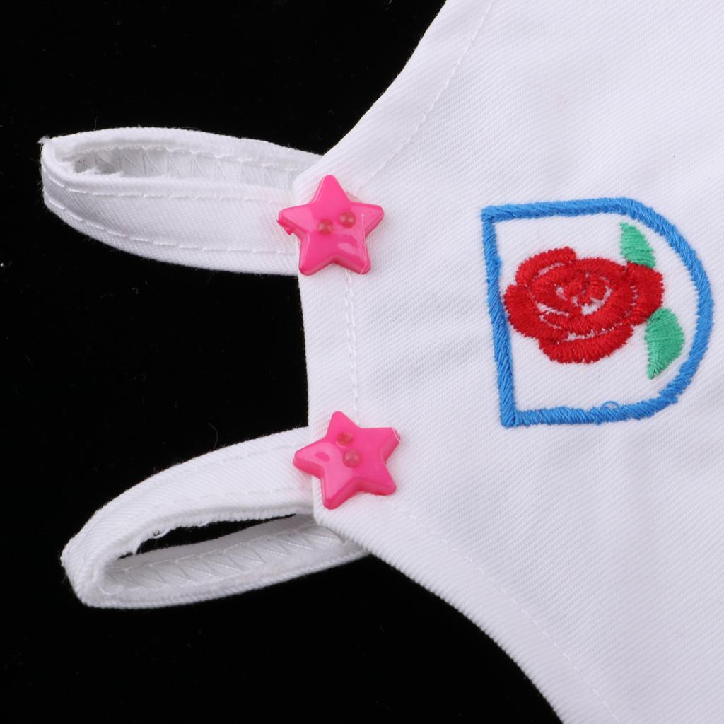 Lovely Flower Overalls Shoulder Strap Pants For 1/8 BJD MSD BB Dolls White
