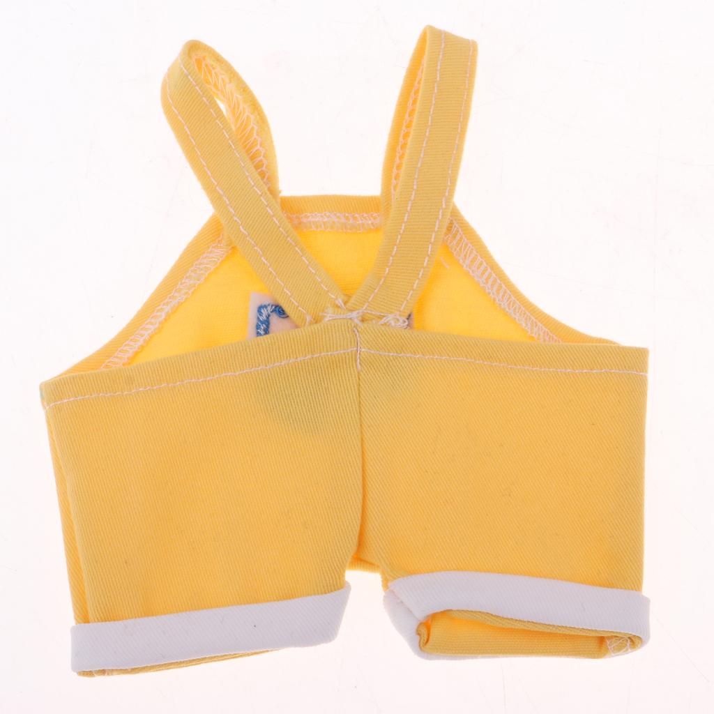 Lovely Flower Overalls Shoulder Strap Pants For 1/8 BJD MSD BB Dolls Yellow