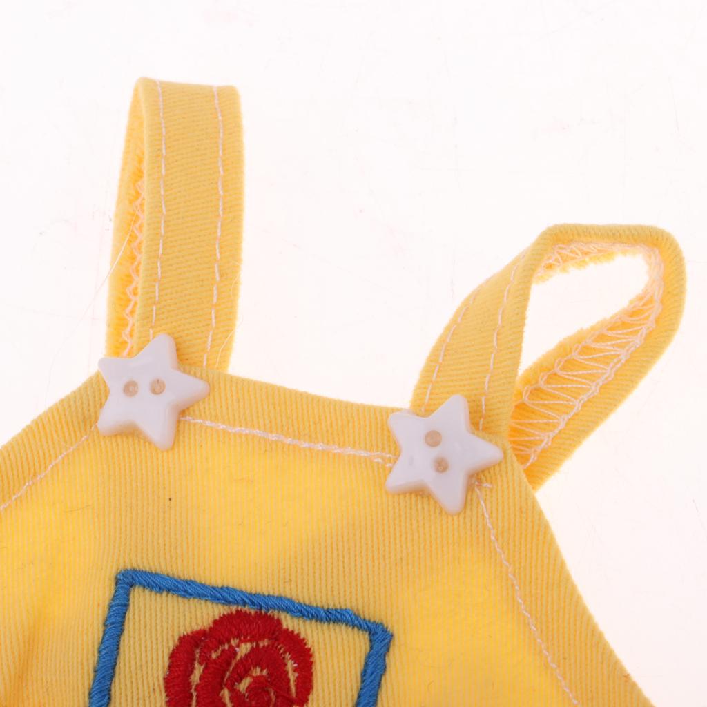 Lovely Flower Overalls Shoulder Strap Pants For 1/8 BJD MSD BB Dolls Yellow