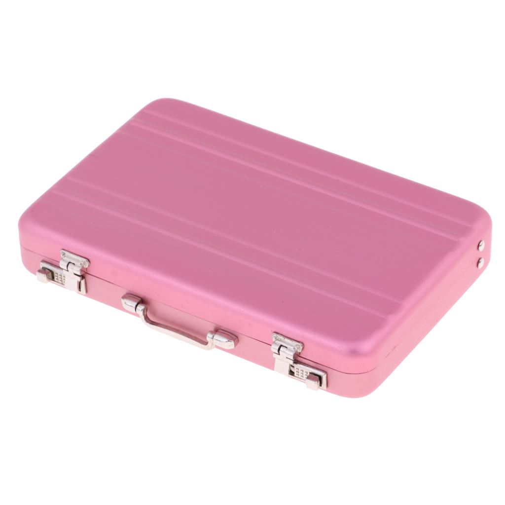 1/12 Dollhouse Miniature Travel Metal Code Suitcase Home Decoration Pink