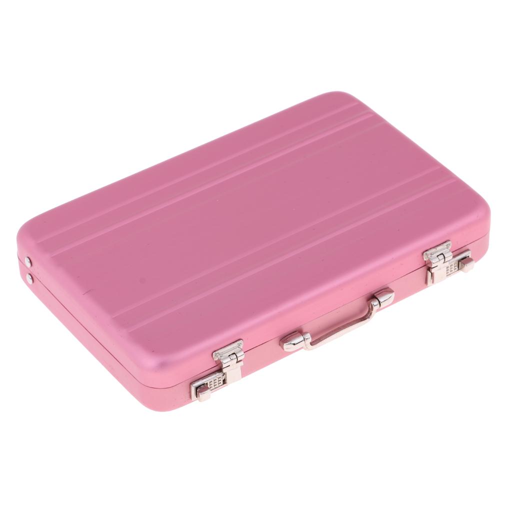 1/12 Dollhouse Miniature Travel Metal Code Suitcase Home Decoration Pink