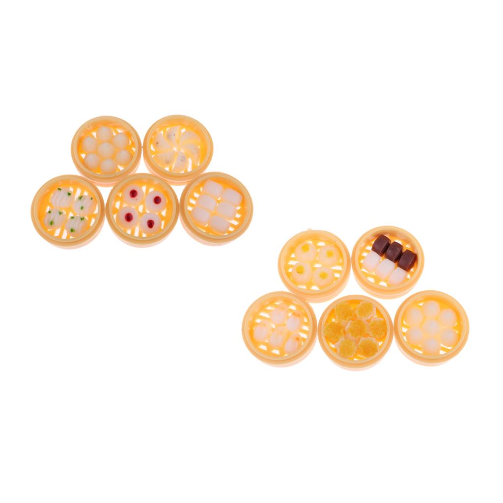 5 Set 1/12 Dollhouse Miniature Kitchen Food Set Steamed Dumplings Dessert A