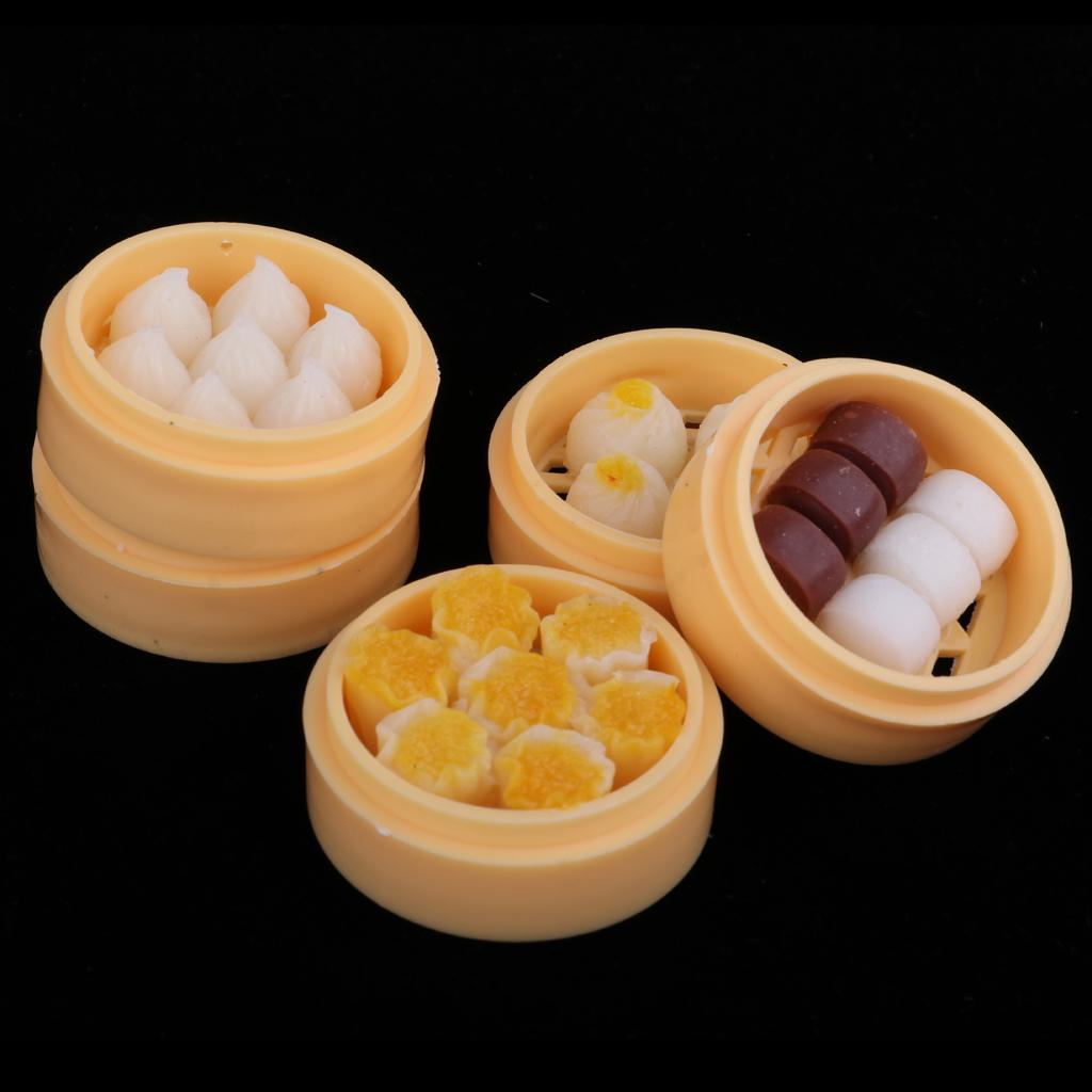 5 Set 1/12 Dollhouse Miniature Kitchen Food Set Steamed Dumplings Dessert #B