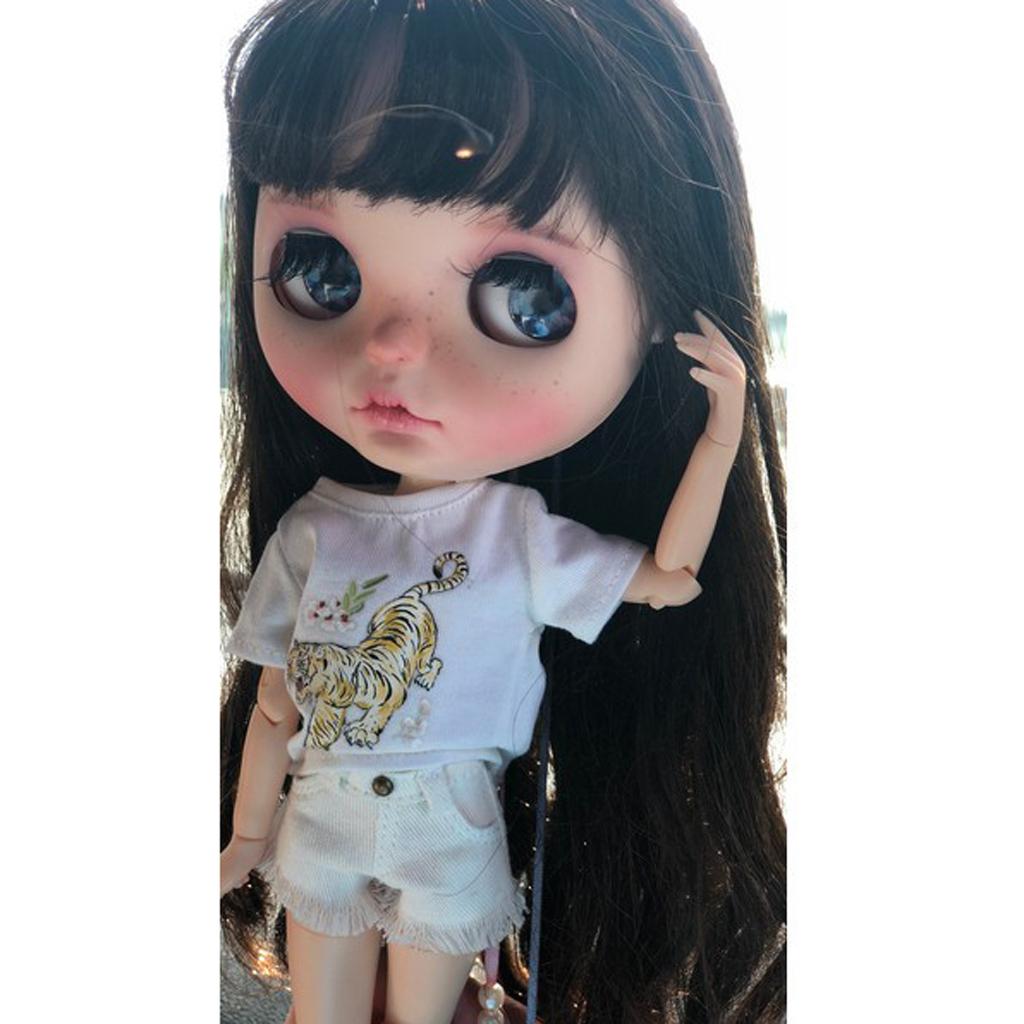 Denim Shorts for 1/6 Blythe Licca Doll Outfit Doll Clothes Accessories Blue