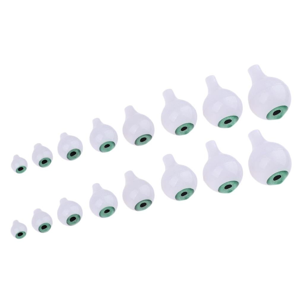 8 Pairs Oval Hollow Plastic Eyes Green Eyeball For Dolls DIY Halloween Props
