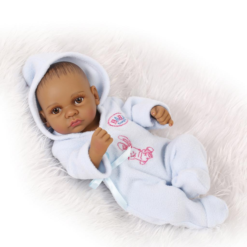 28cm Lifelike Vinyl Boy Baby Doll Costumed Newborn Girl Kid Learning Toy