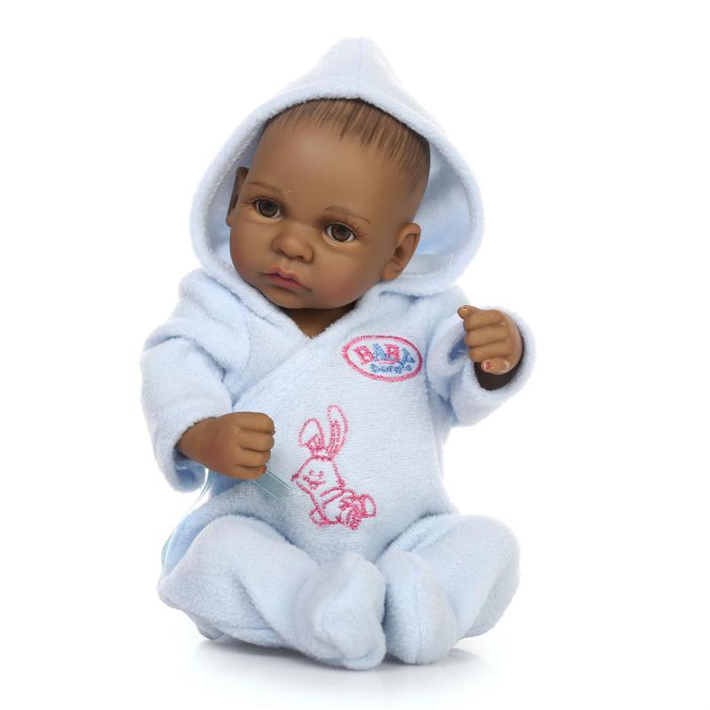 28cm Lifelike Vinyl Boy Baby Doll Costumed Newborn Girl Kid Learning Toy