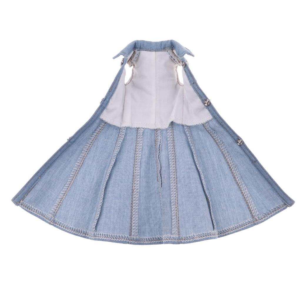 Lovely Doll Clothes Sleeveless Denim Dress for 1/6 BJD Doll Clothing Accs