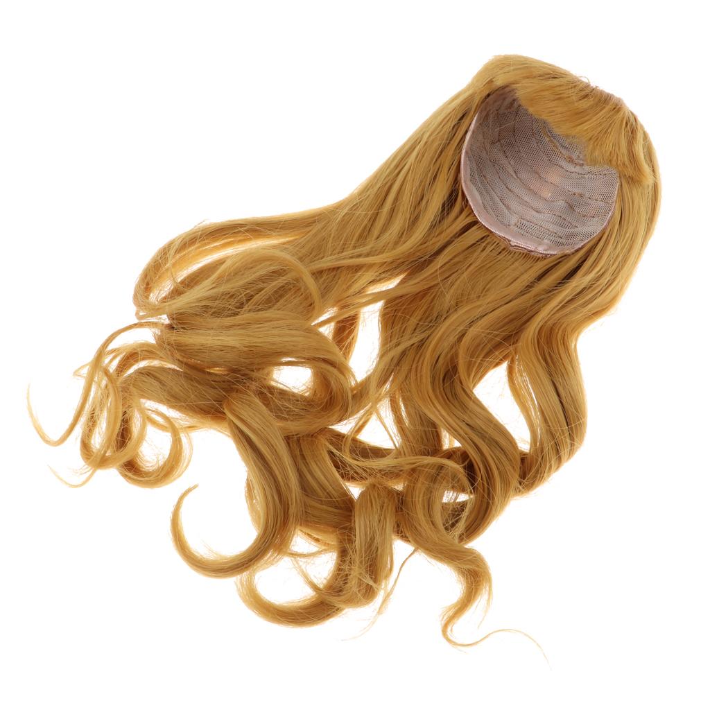 1/3 Fashion Long Curly Wig Hairpiece for BJD Blythe Doll DIY Accessory Khaki