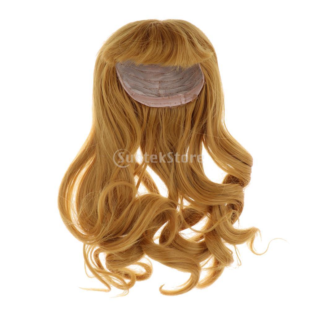 1/3 Fashion Long Curly Wig Hairpiece for BJD Blythe Doll DIY Accessory Khaki