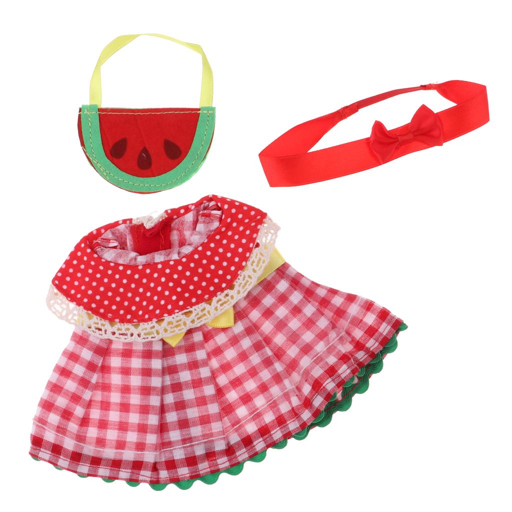Doll Clothes Accs Skirt with Hairband & Mini Bag for 25cm MellChan Doll