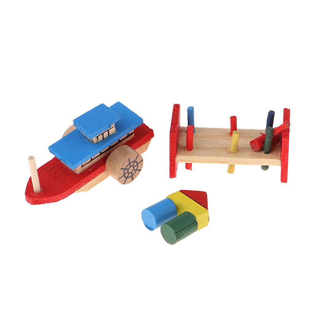 1:12 Scale Doll House Miniature Decor Wooden Building Blocks Boat Music Tool