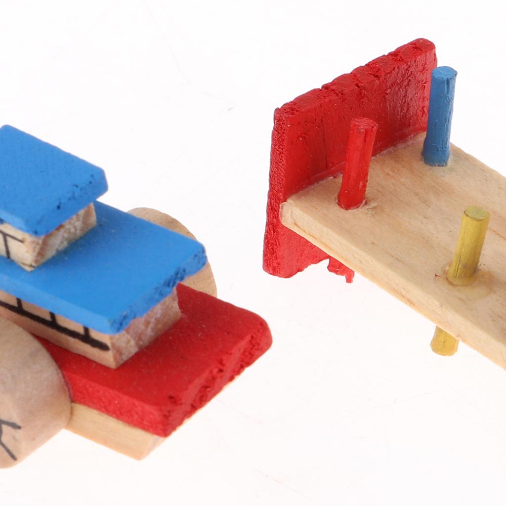1:12 Scale Doll House Miniature Decor Wooden Building Blocks Boat Music Tool