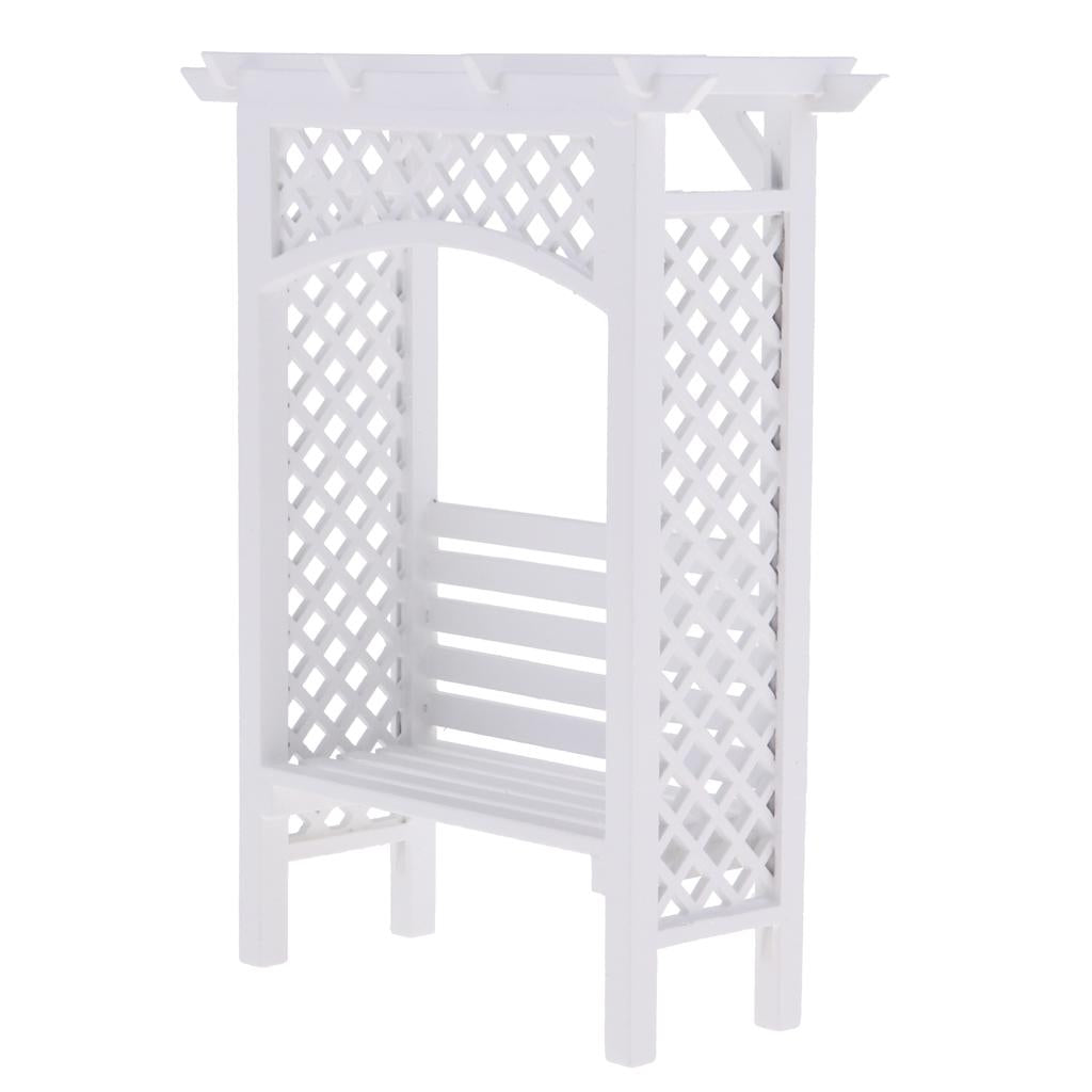 1/12Dollhouse Miniature Wooden Flower Storage Rack Display Shelf Stand White