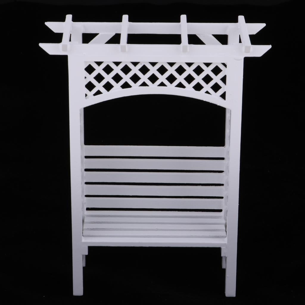 1/12Dollhouse Miniature Wooden Flower Storage Rack Display Shelf Stand White
