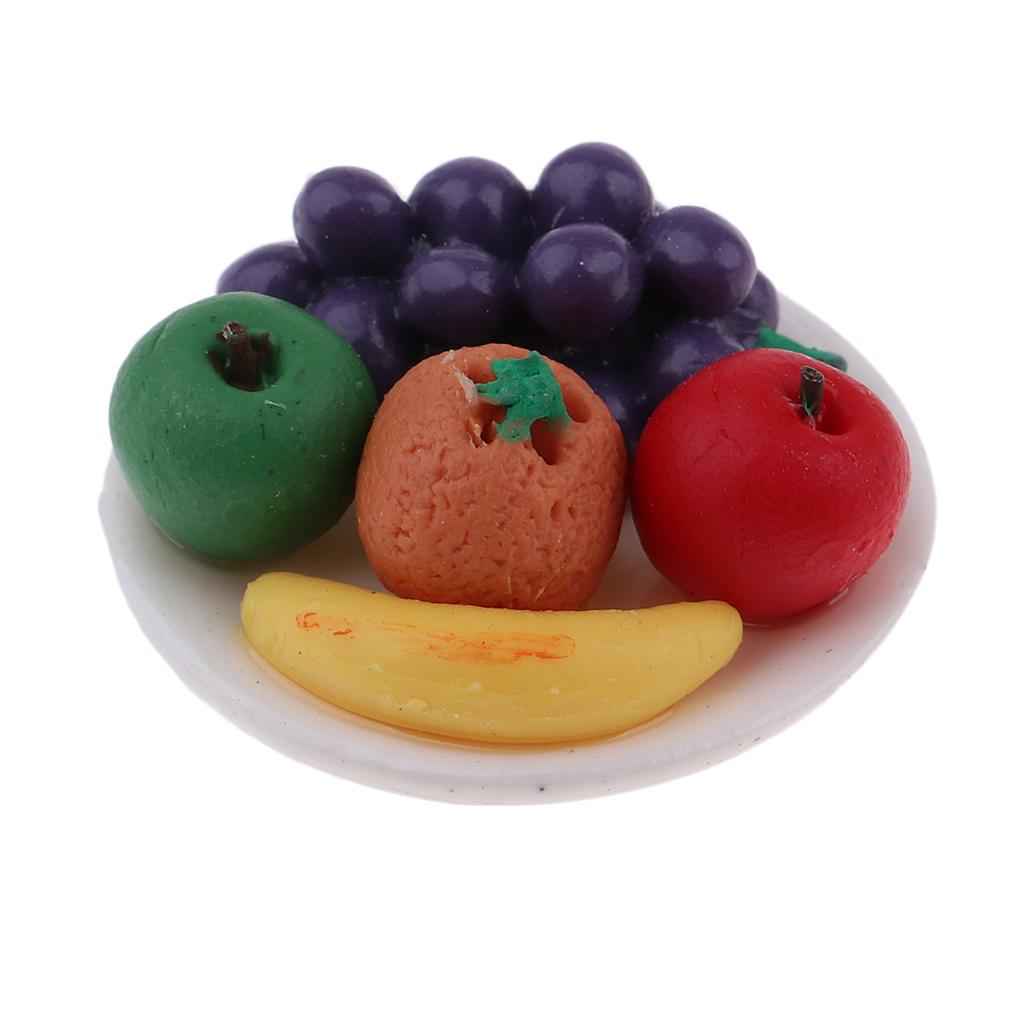 Dollhouse Miniatures 1:12 Fruit Plate Kitchen Accessories Room Items Decoration
