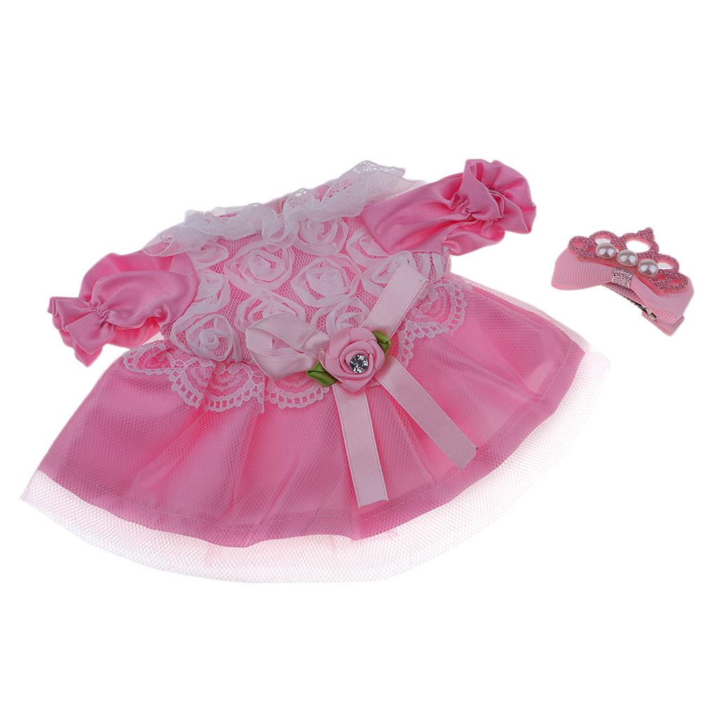 Sweet Doll Lace Rose Dress Skirt with Hairpin for Mellchan Doll Outfit Accs