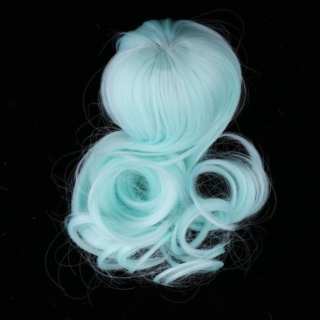 Fashion Dolls Wigs DIY Curly Wig Hairpiece For 1/4 Xinyan Dolls Mint Green