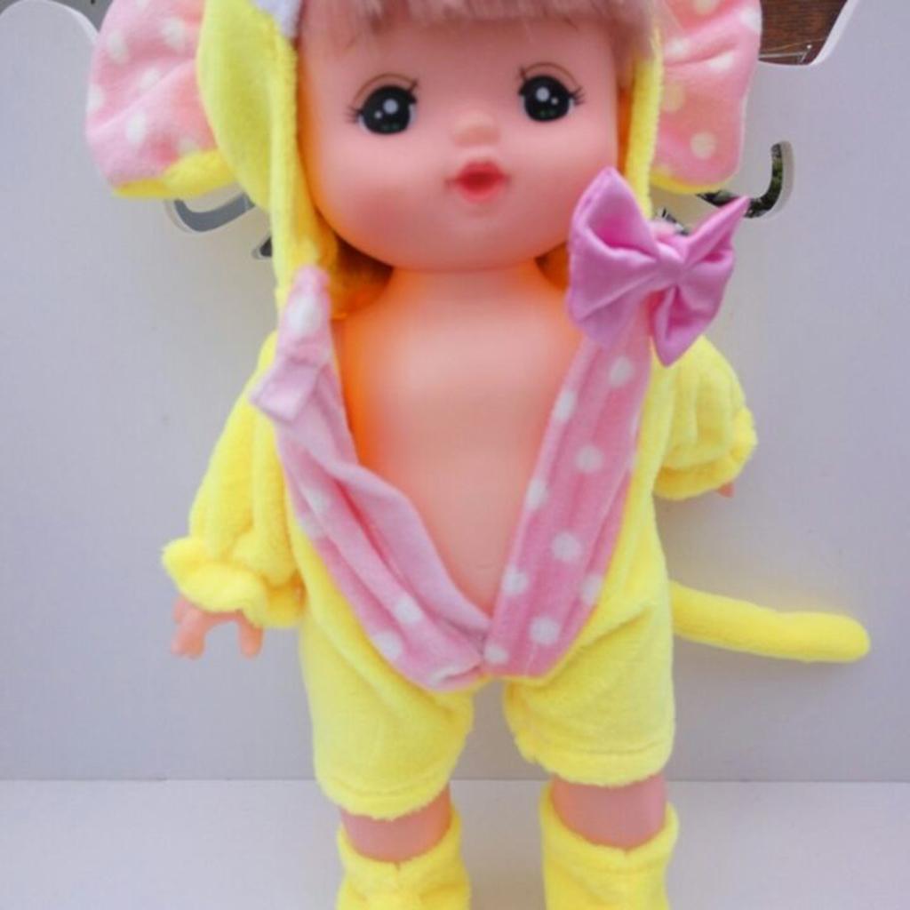 Cartoon Monkey Jumpsuit Socks for Mellchan Baby Doll Clothes Accessory Pink