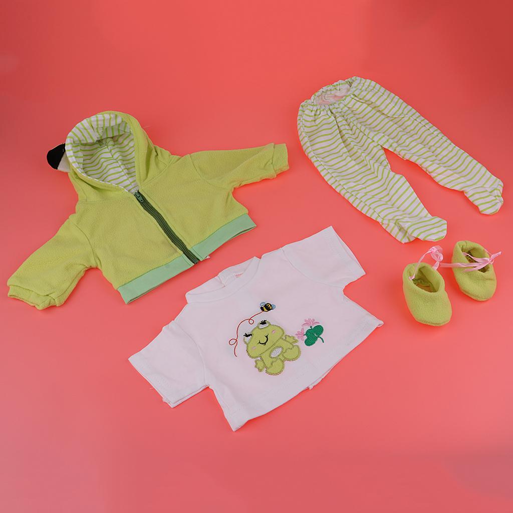 Cute Printing Clothes Suit Green for 22-23inch Reborn Doll Outfit Accessory