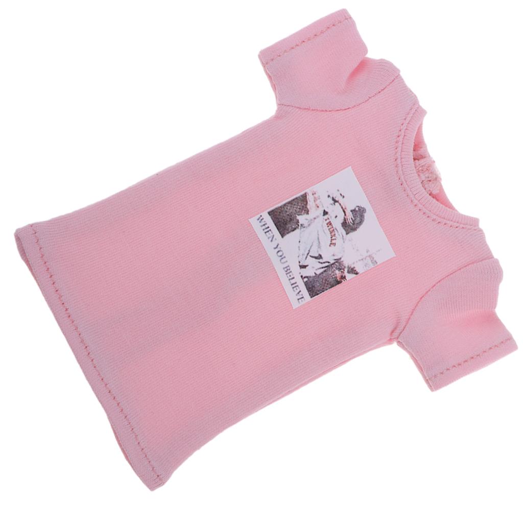Fashion Printing T-Shirt Outfit for 1/6 Blythe Doll Dress Up Accessory Pink