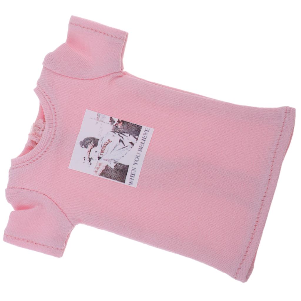 Fashion Printing T-Shirt Outfit for 1/6 Blythe Doll Dress Up Accessory Pink