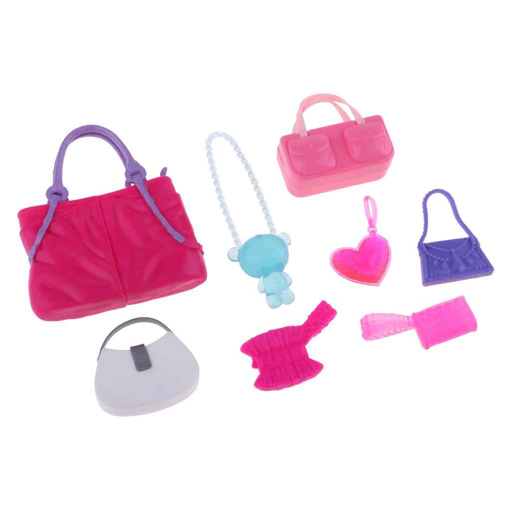 Set Of 8 Doll Handbag Mixed Style Purses Crossbody Bag For Fashion Girl Doll