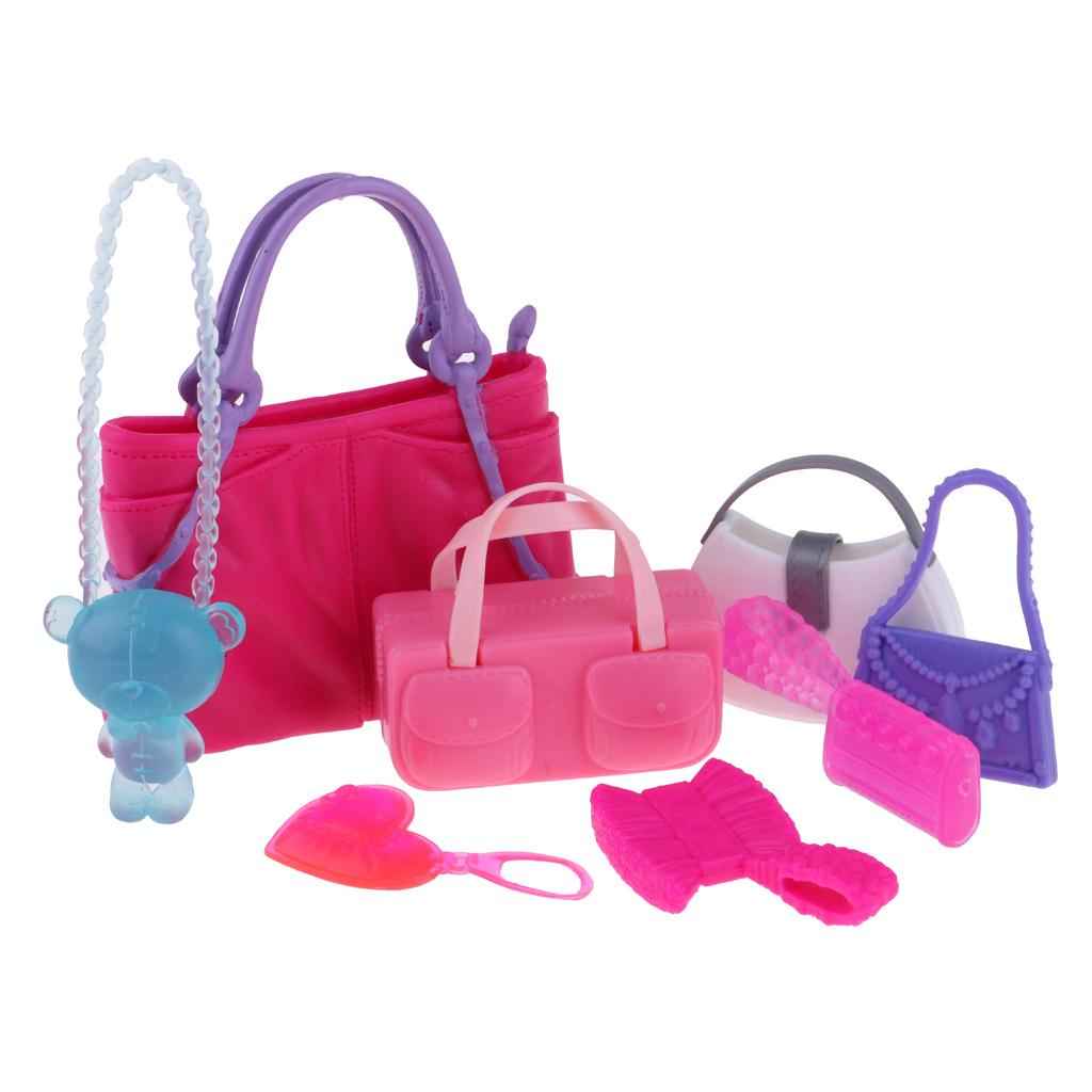Set Of 8 Doll Handbag Mixed Style Purses Crossbody Bag For Fashion Girl Doll