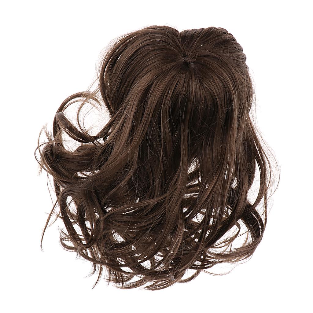 Big Wavy Curls Long Hairpiece Wig With Bangs For 1/6 BJD MSD Dolls Accessory