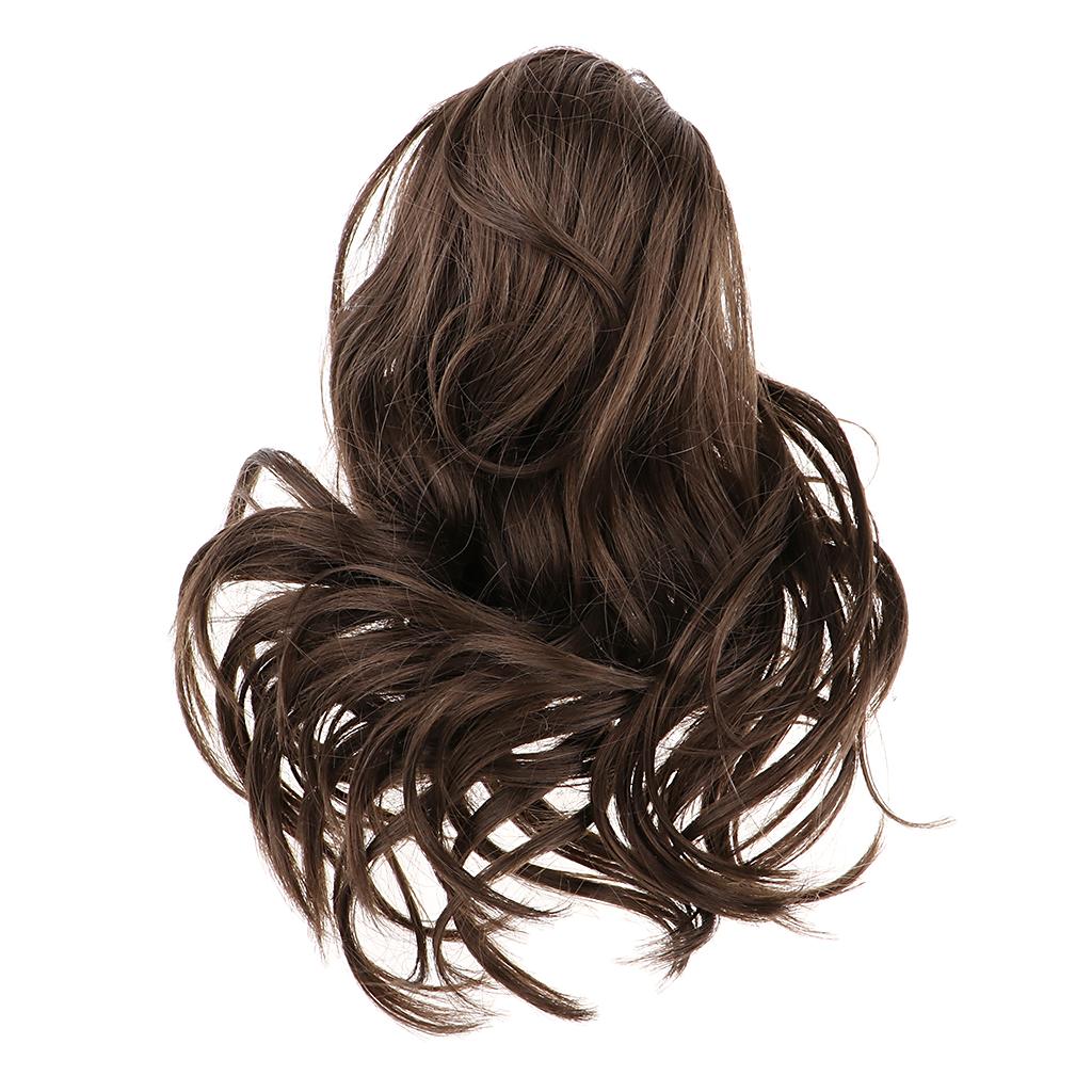 Big Wavy Curls Long Hairpiece Wig With Bangs For 1/6 BJD MSD Dolls Accessory