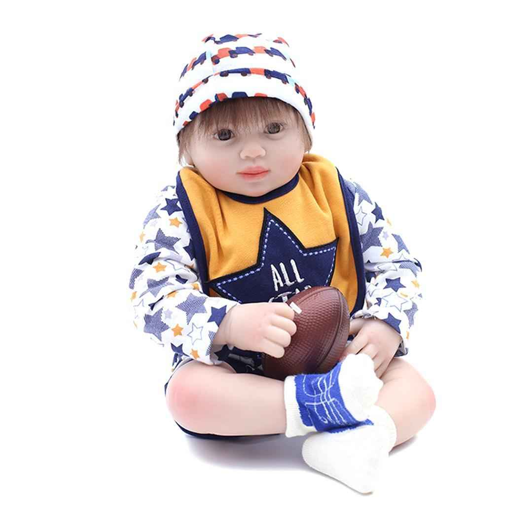 Star Printed Rompers Bib Socks Suit for 20"-22" Reborn Baby Boy Doll Clothes