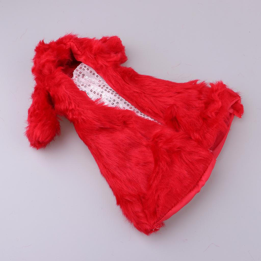 Fashion Long Plush Coat with Tube Dress for 1/6 Doll Winter Clothes Accs
