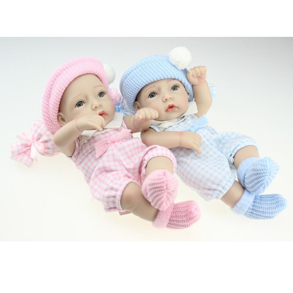 12inch Full Silicone Reborn Doll Newborn Twins Baby Girl Doll Birthday Gift