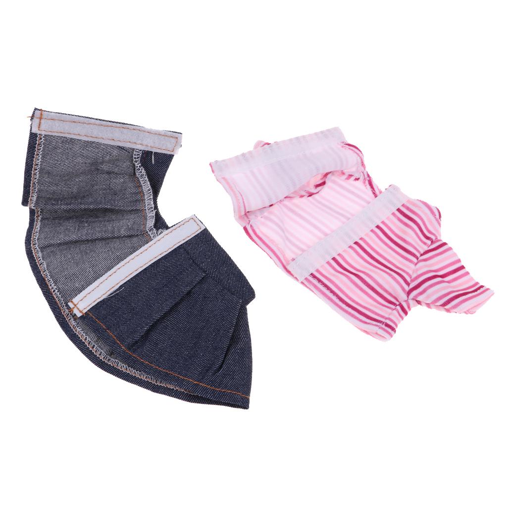 Adorable Tee Denim Miniskirt Sock Costume Set For MellChan Newborn Baby Doll