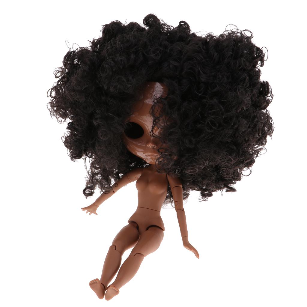 19 Joints Nude Body & Faceplate w/ Wig for 1/6 Blythe Neo Doll Custom Accs