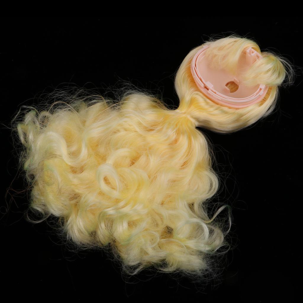 Doll Wig Golden Long Curly Hair With Head Scalp Shell Kit For 12inch Blythe