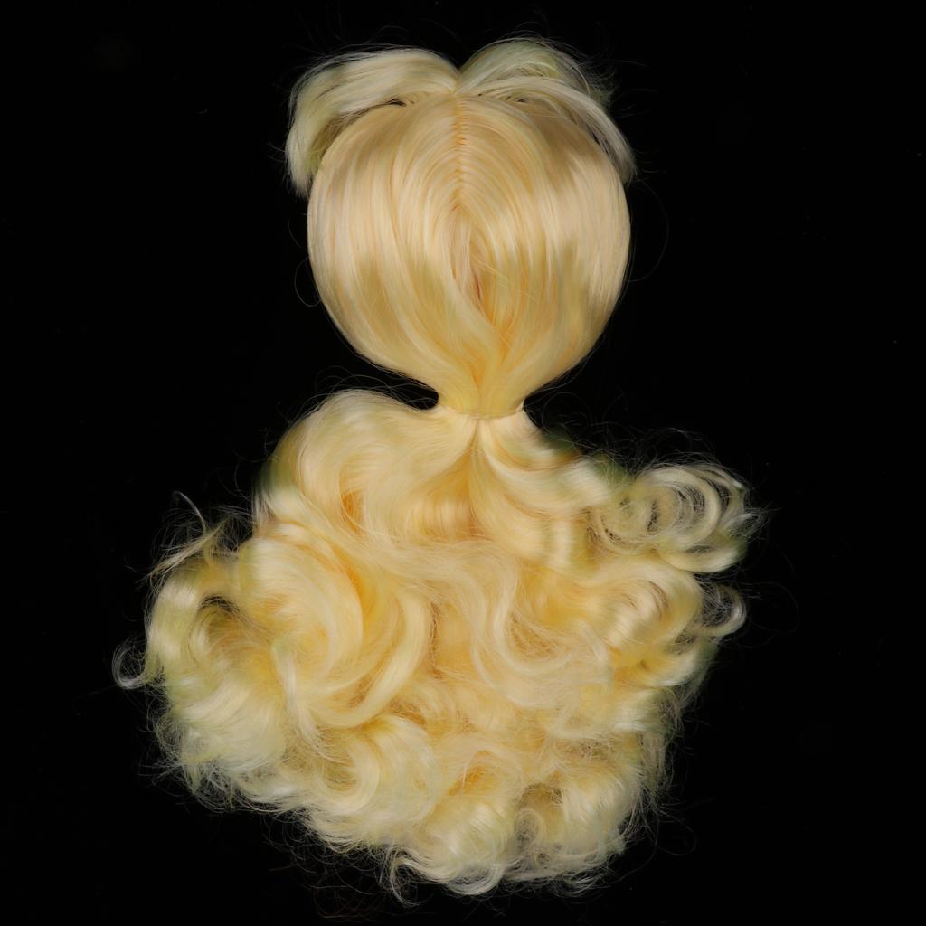 Doll Wig Golden Long Curly Hair With Head Scalp Shell Kit For 12inch Blythe
