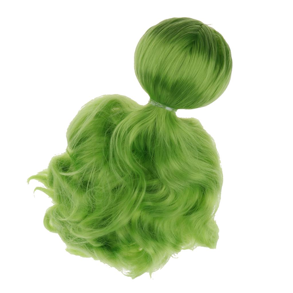 Long Curly Wig with Head Scalp Shell for 1/6 Blythe Doll DIY Accs Green