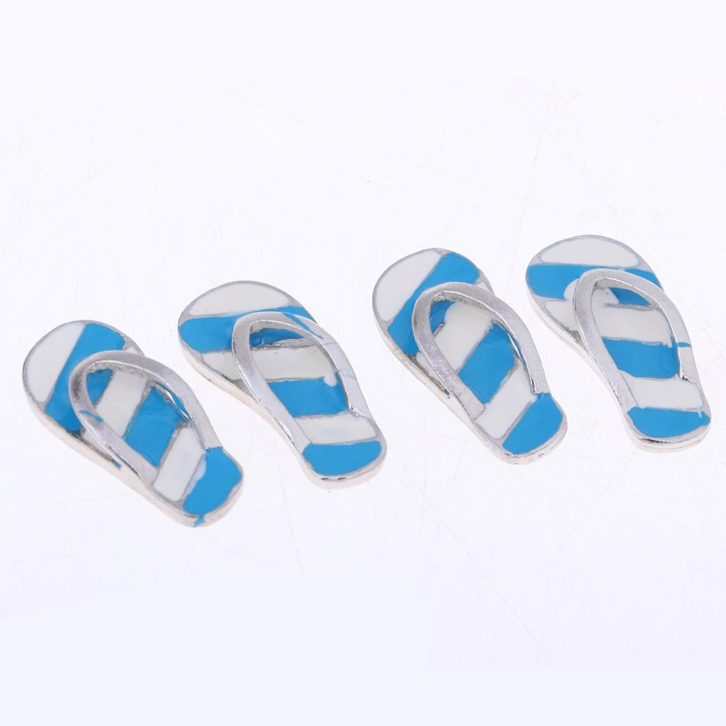 2 Pair 1:12 Dollhouse Miniature Metal Flip Flops for Dollhouse Accessories