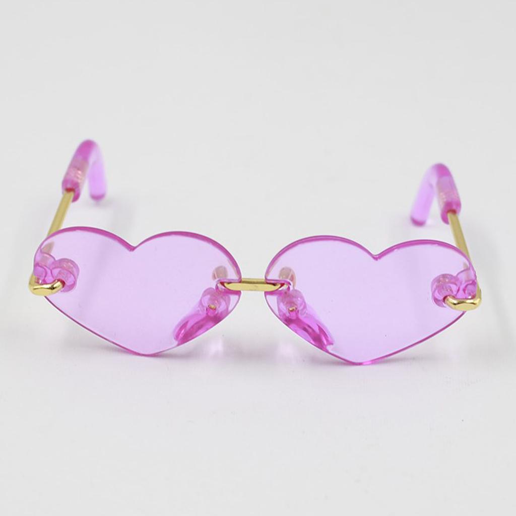 Fashionable Sunglasses Heart-shaped Glasses For 12inch Blythe Dolls Purple