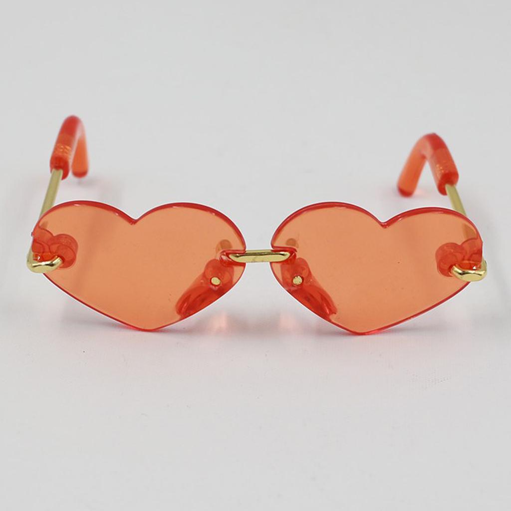Fashionable Sunglasses Heart-shaped Glasses For 12inch Blythe Dolls Orange