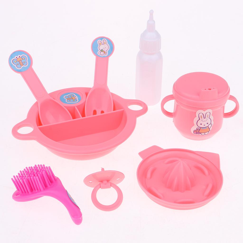 8pcs Plastic Simulation Cutlery Set Tableware Model For Girl Doll Accessory