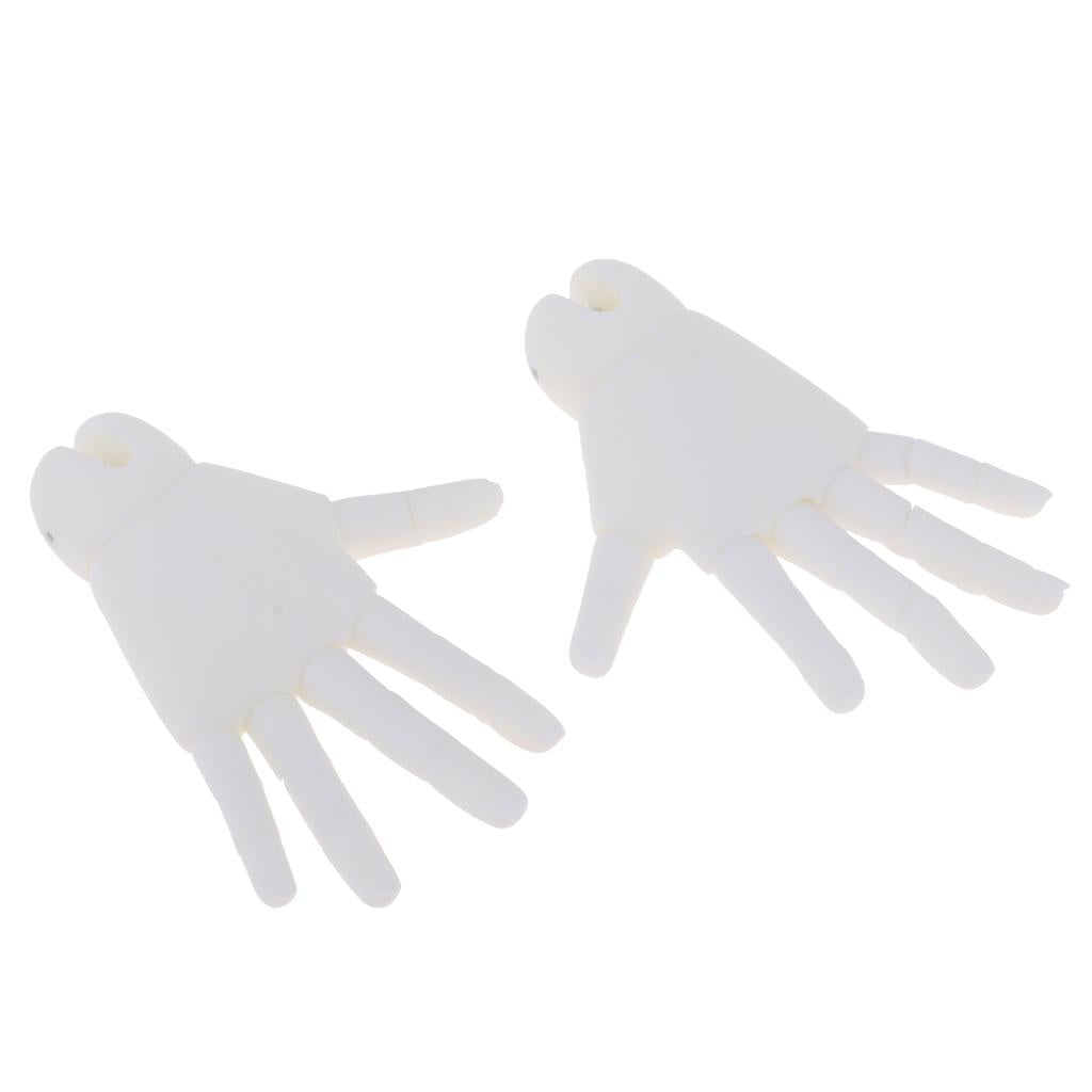 1/4 Resin Flexible 15 Jointed Hands for BJD Dolls Accessories White Skin
