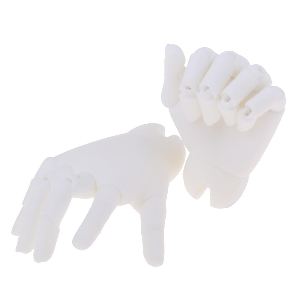 1/4 Resin Flexible 15 Jointed Hands for BJD Dolls Accessories White Skin